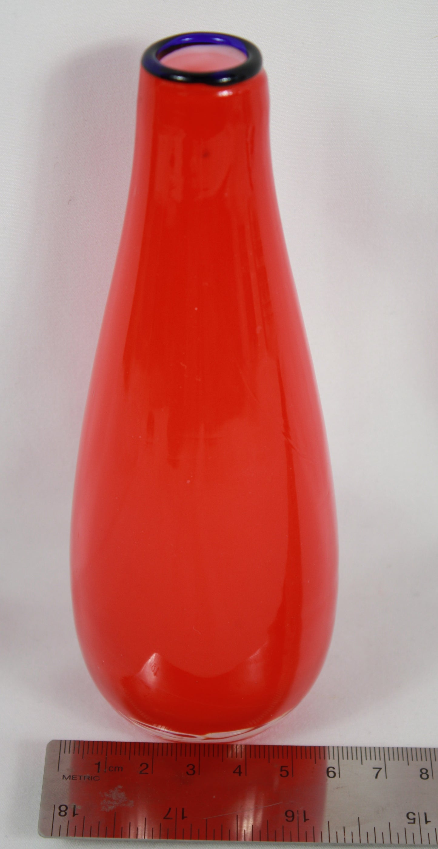 Mid-Century Modern Vibrant Red Art Glass Bud Vase