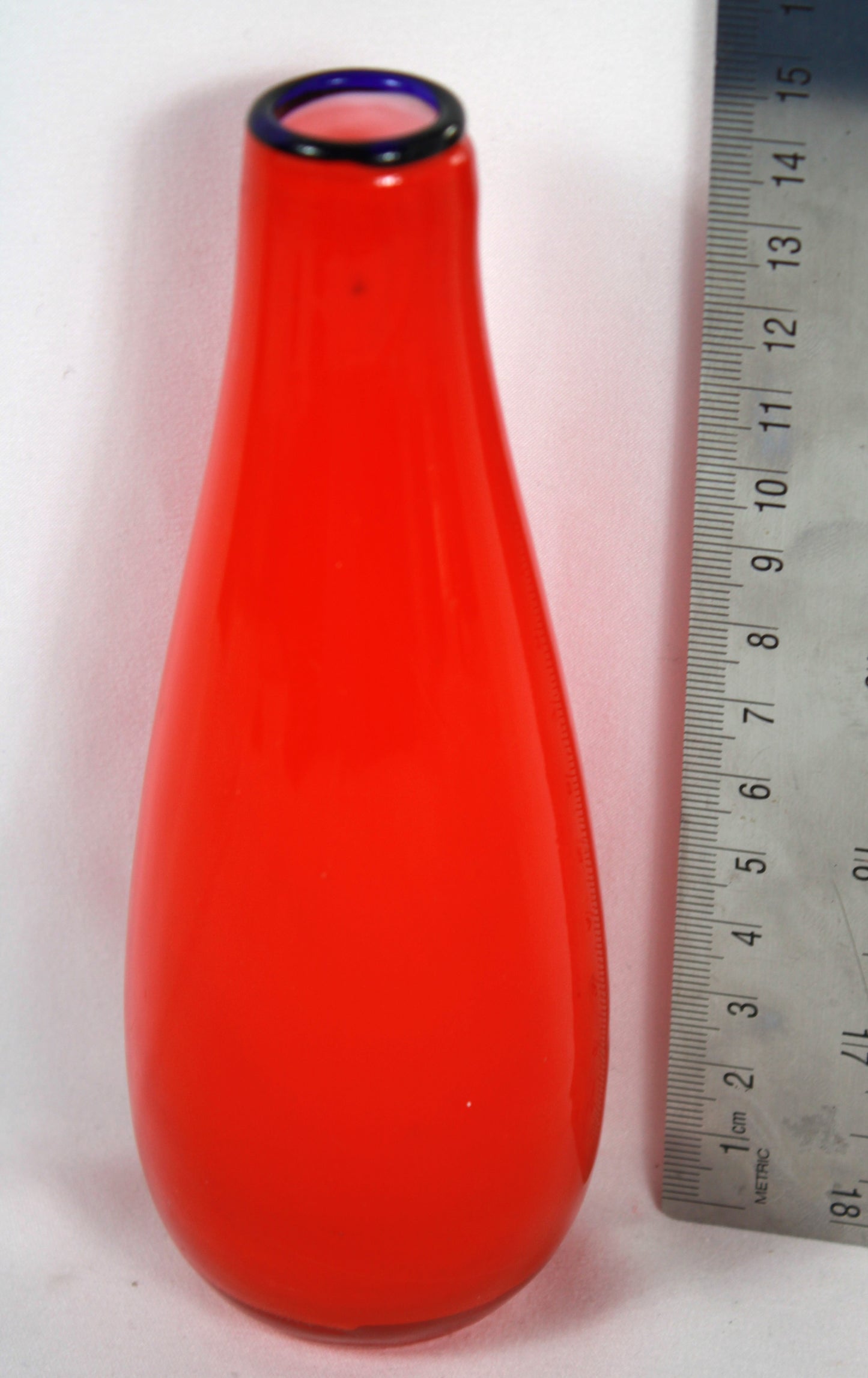Mid-Century Modern Vibrant Red Art Glass Bud Vase