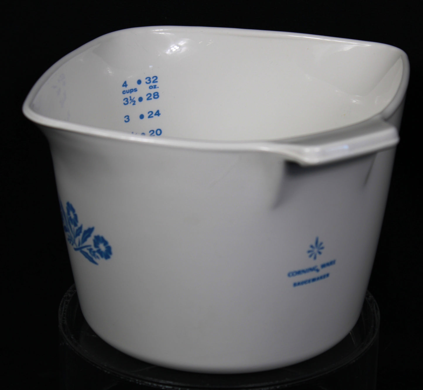 Vintage Corning Ware Blue Cornflower 4-Cup Saucemaker Measuring Pitcher