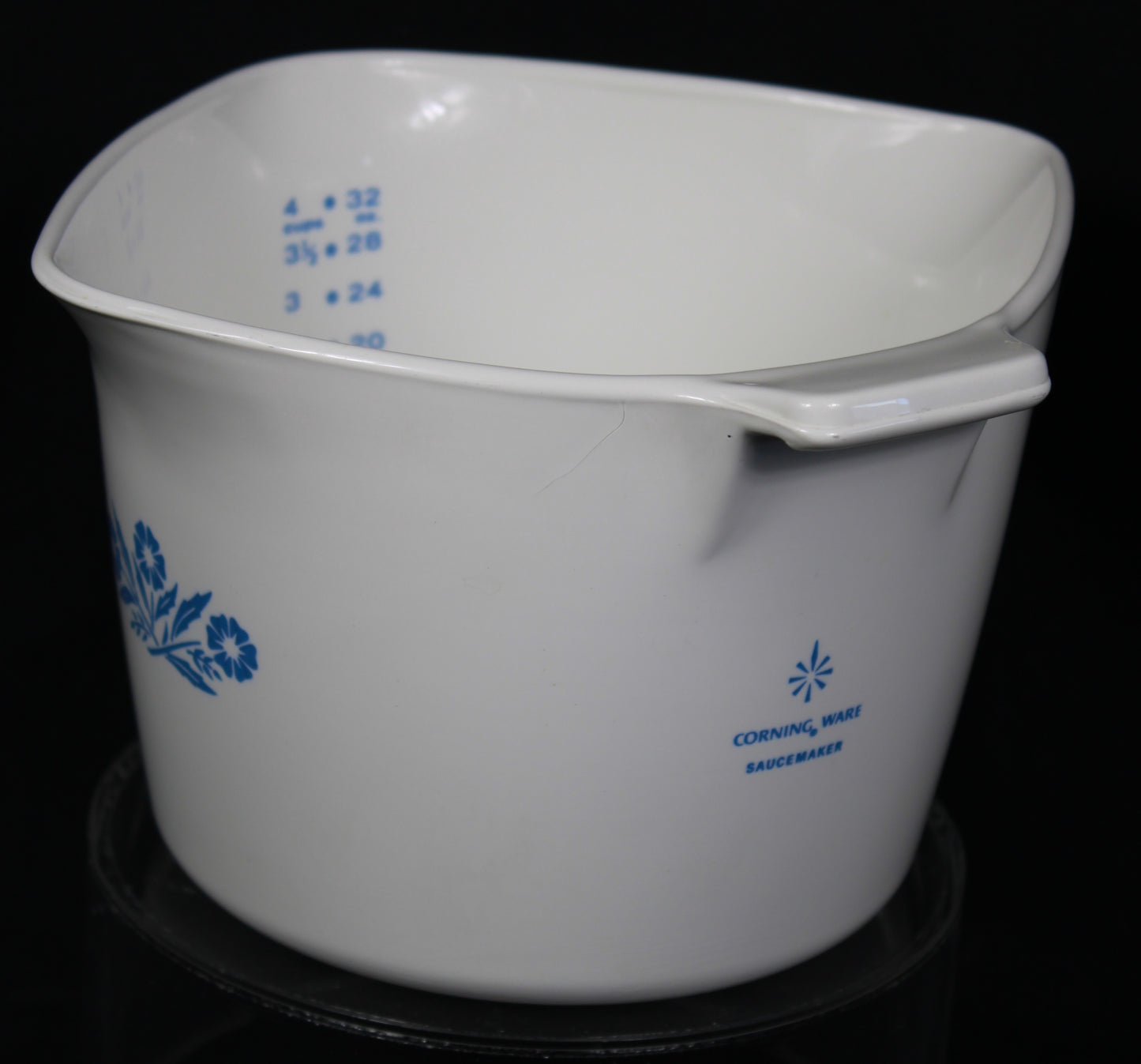 Vintage Corning Ware Blue Cornflower 4-Cup Saucemaker Measuring Pitcher