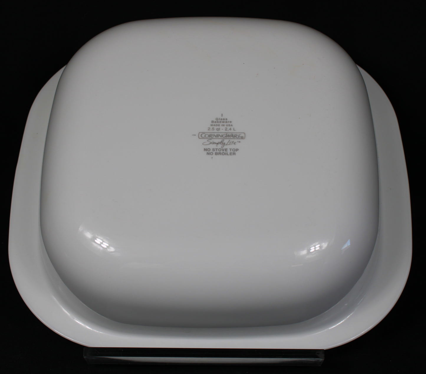 Corning Ware Simply Lite 2.5 Quart White Square Glass Bakeware Casserole Dish