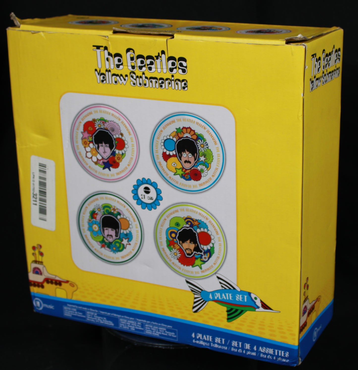 The Beatles Yellow Submarine 21cm Porcelain Plate Set of 4 by GB Eye - New in Box