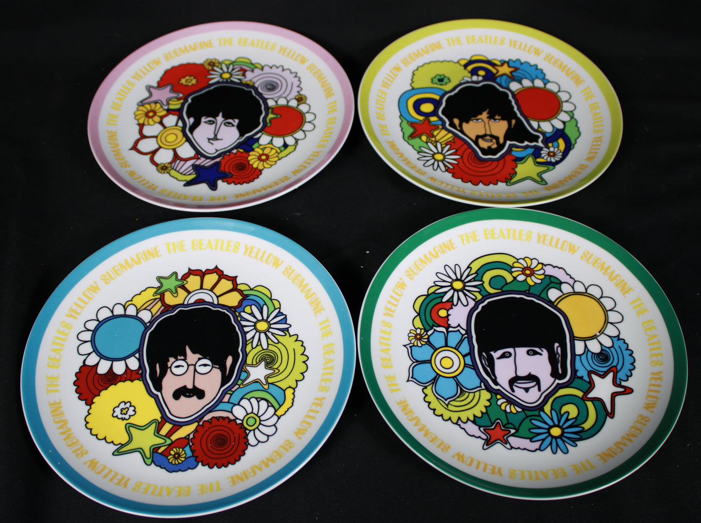 The Beatles Yellow Submarine 21cm Porcelain Plate Set of 4 by GB Eye - New in Box