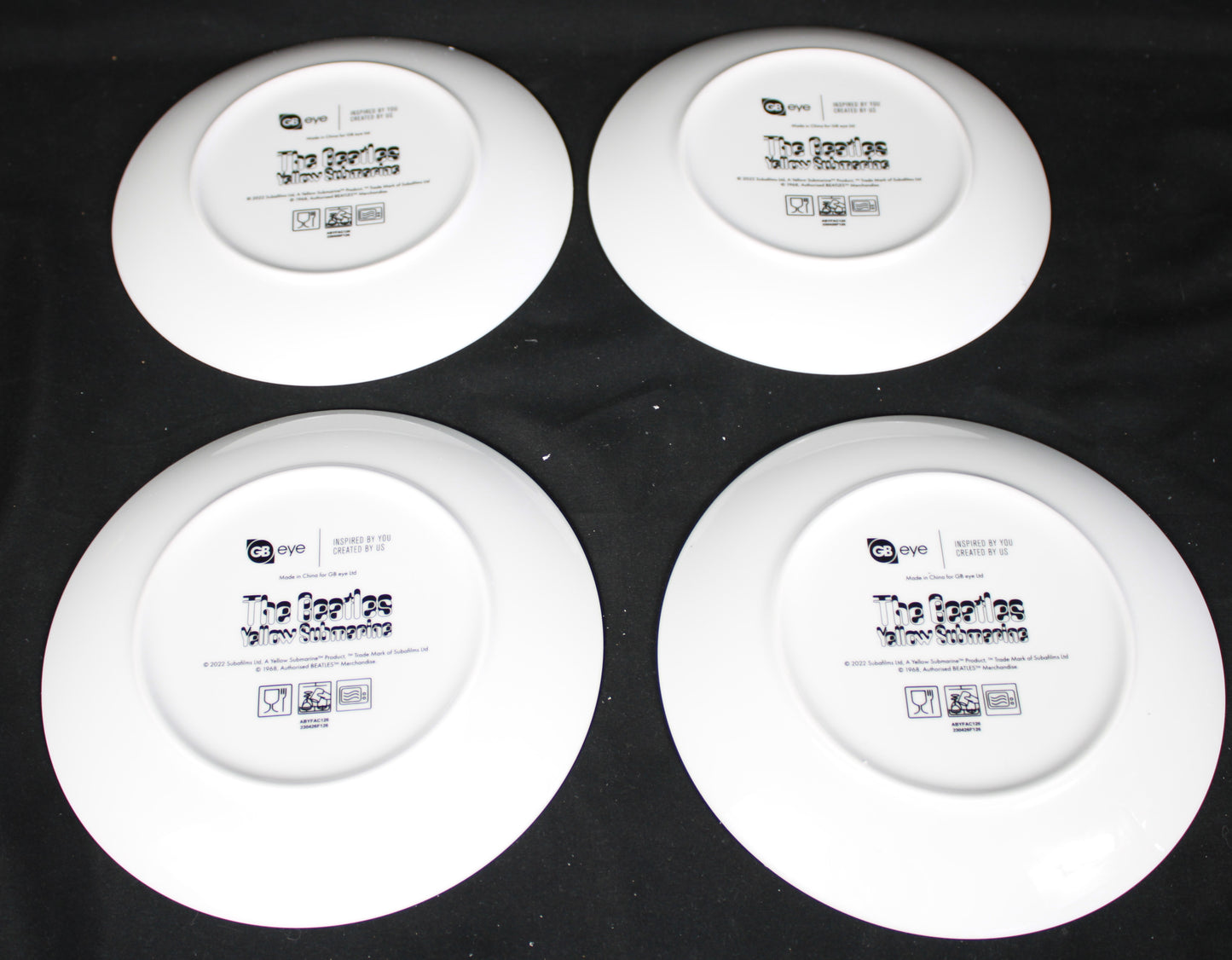 The Beatles Yellow Submarine 21cm Porcelain Plate Set of 4 by GB Eye - New in Box