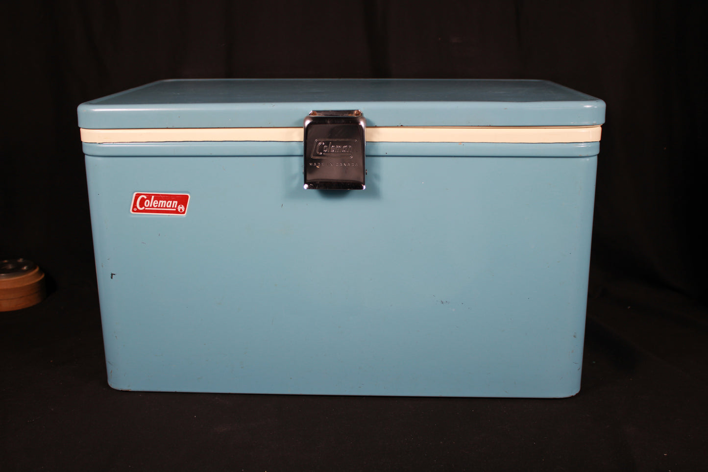 Vintage Coleman Blue Steel Belted Cooler - Made in Canada