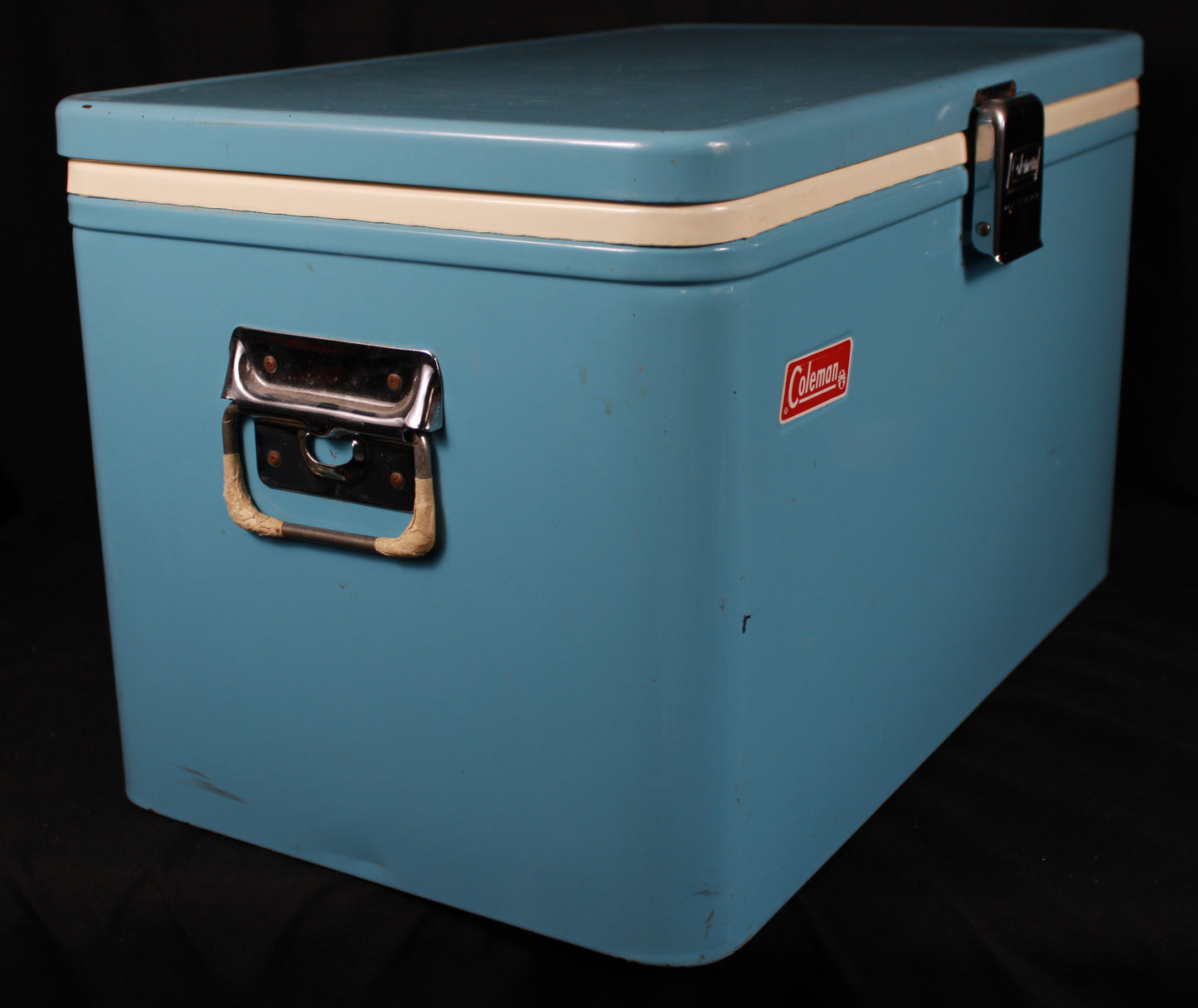 Vintage Coleman Blue Steel Belted Cooler - Made in Canada
