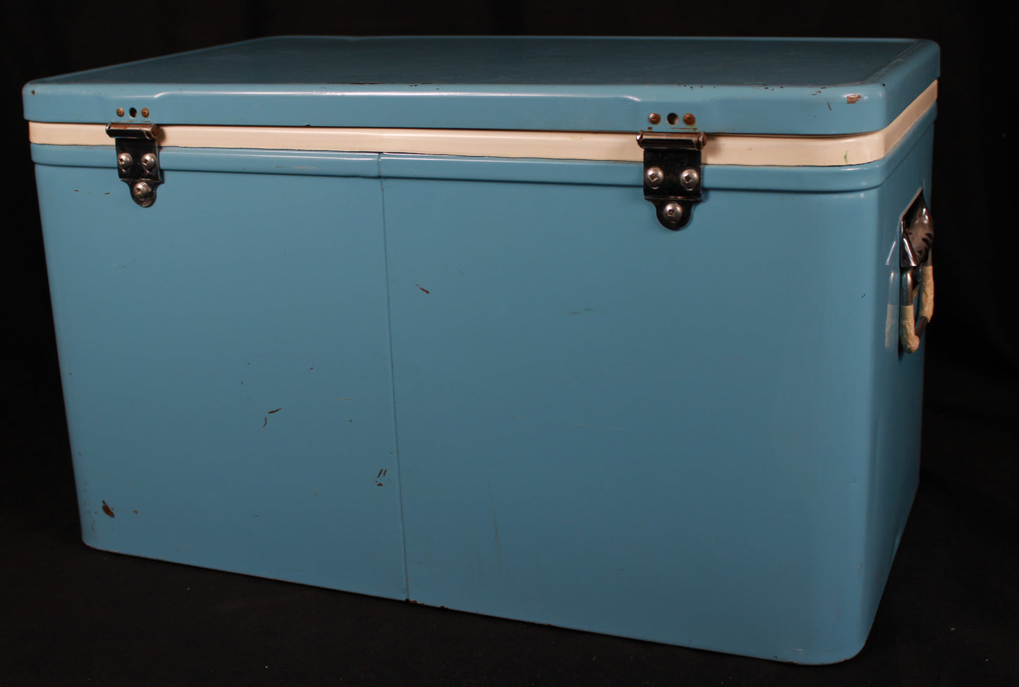 Vintage Coleman Blue Steel Belted Cooler - Made in Canada