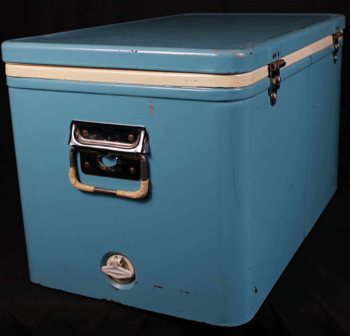Vintage Coleman Blue Steel Belted Cooler - Made in Canada