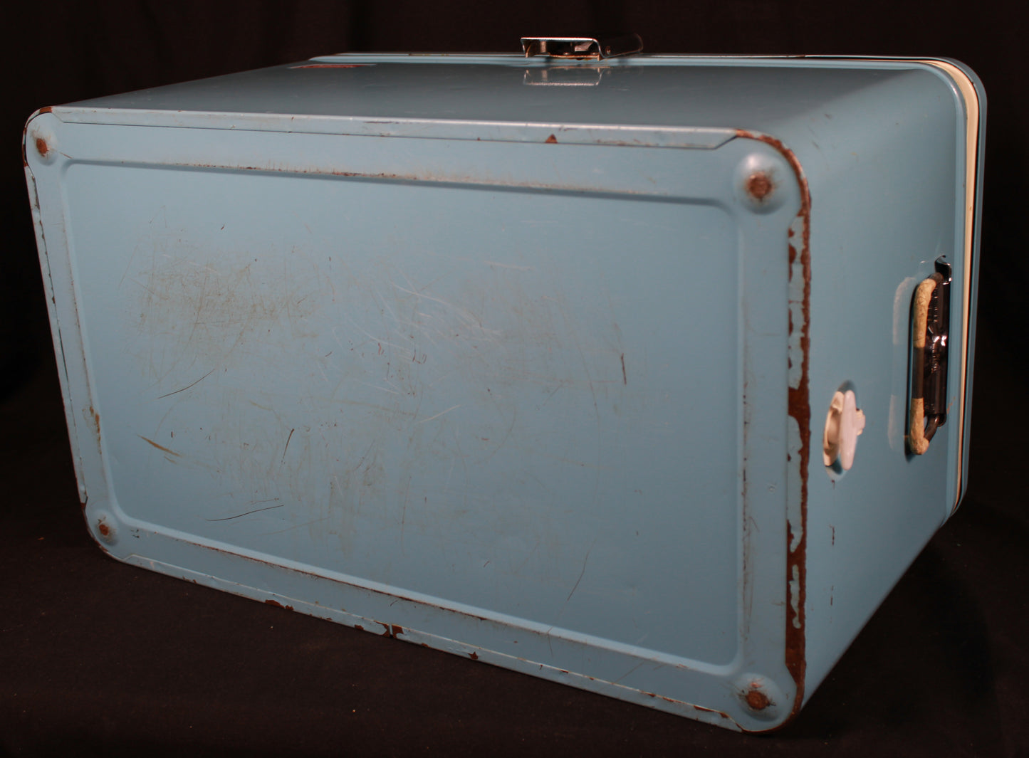 Vintage Coleman Blue Steel Belted Cooler - Made in Canada