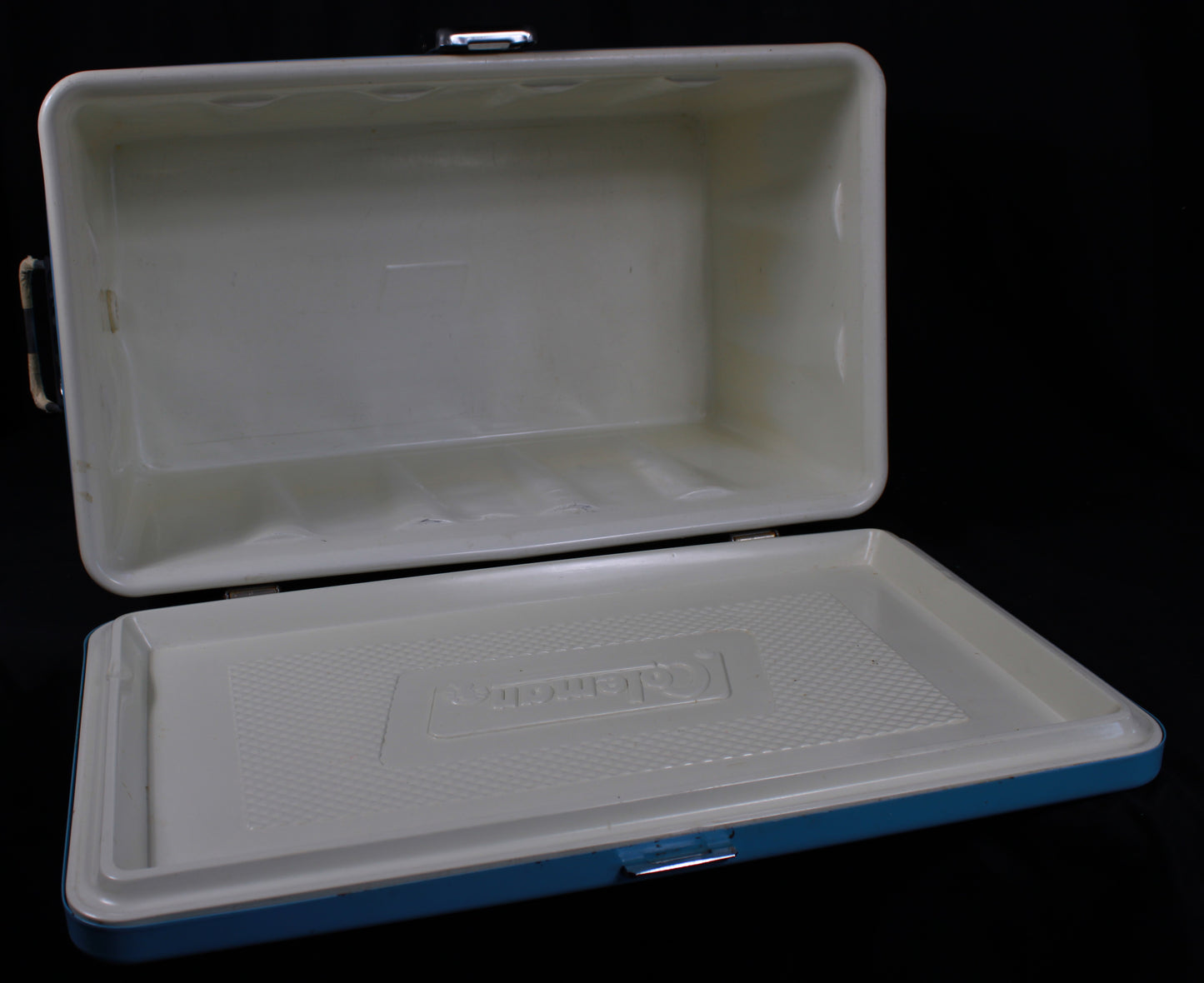 Vintage Coleman Blue Steel Belted Cooler - Made in Canada