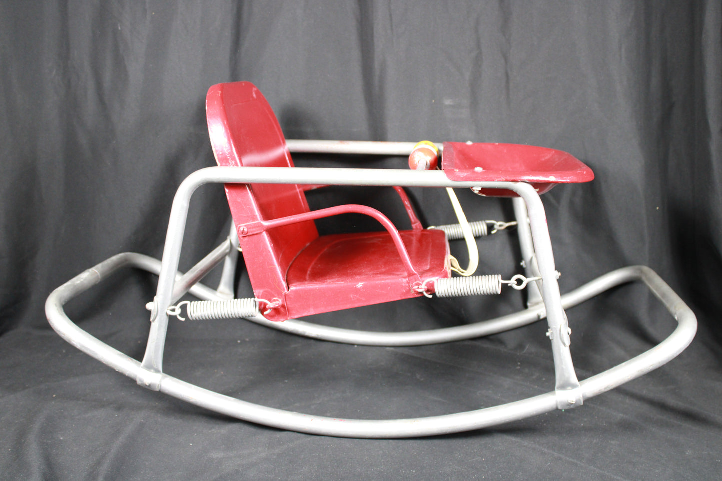 Vintage Welsh Red Metal Spring Rocker Bouncer Chair