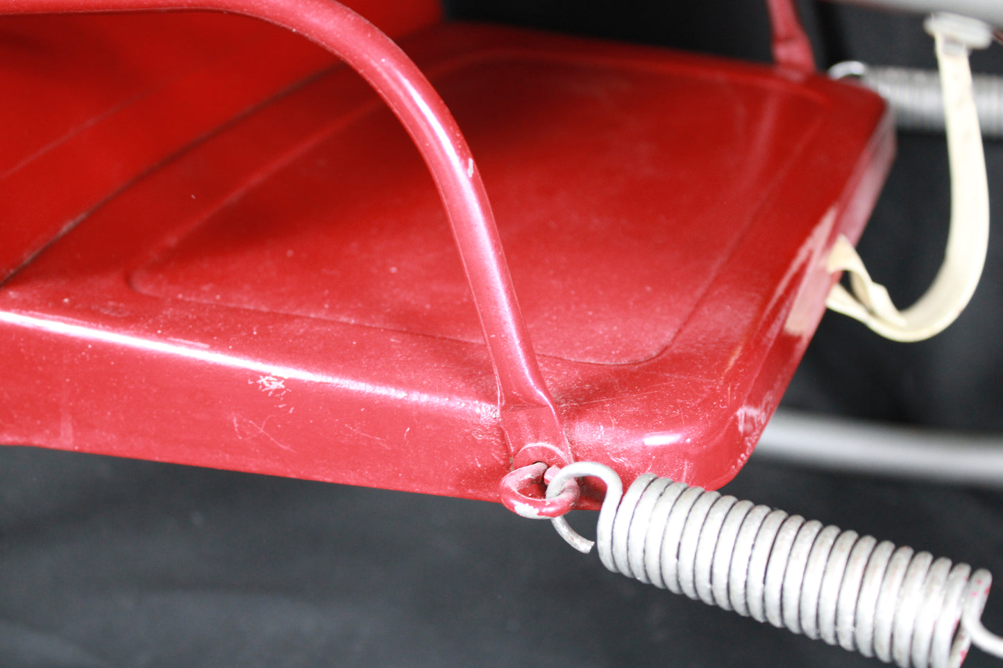 Vintage Welsh Red Metal Spring Rocker Bouncer Chair
