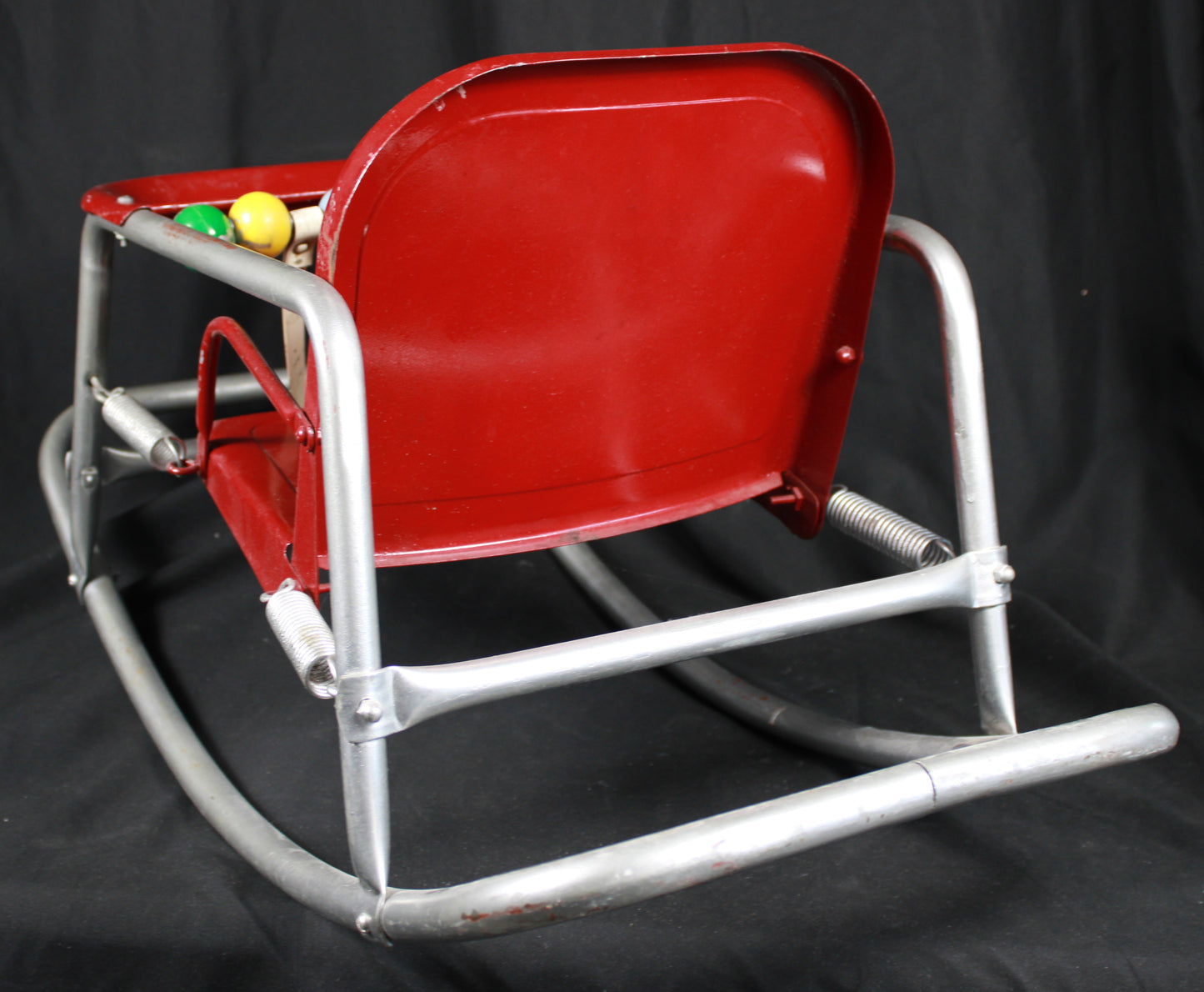 Vintage Welsh Red Metal Spring Rocker Bouncer Chair