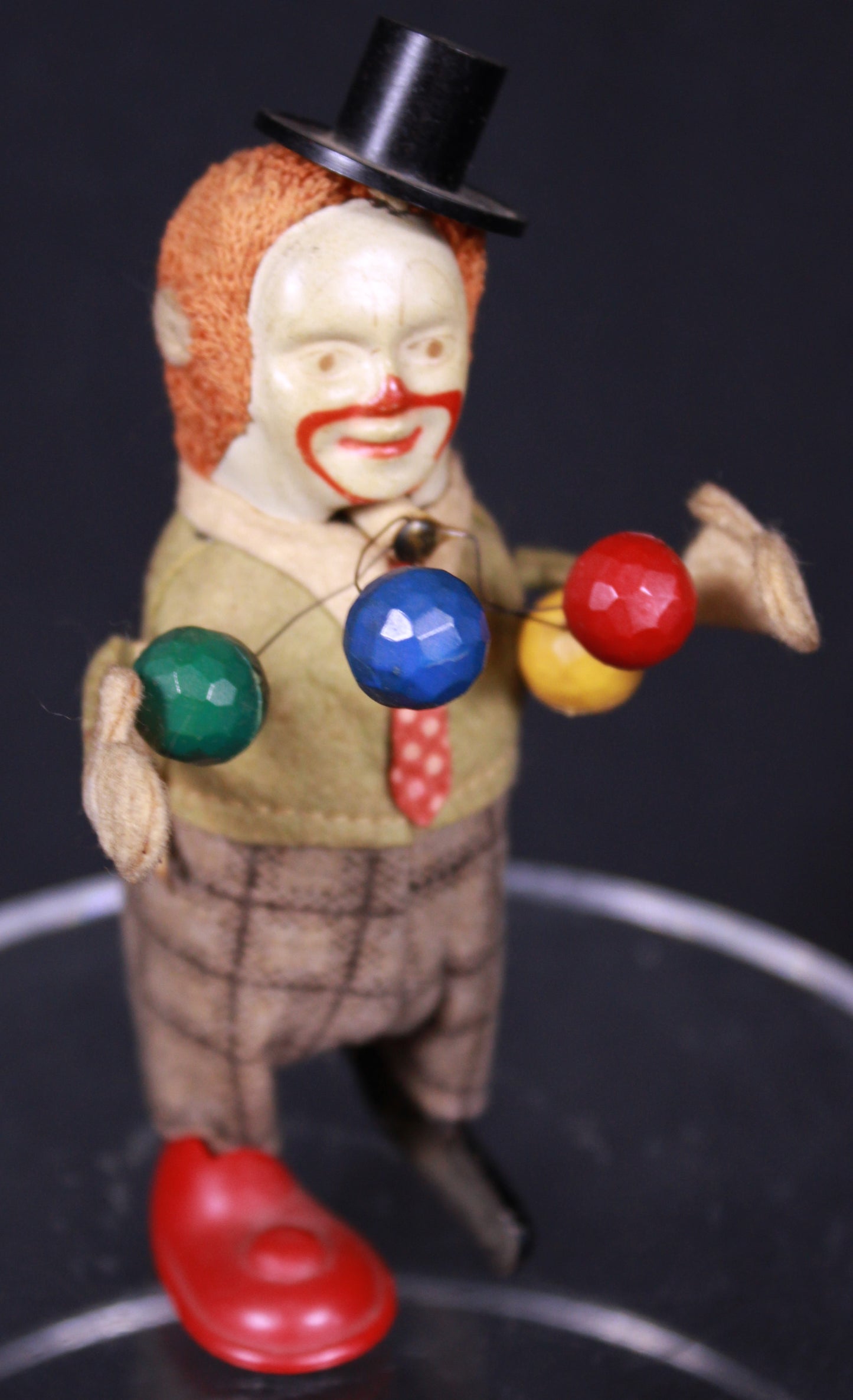 Vintage Schuco 965 Clown Juggler Clockwork Mechanical Tin Toy - Germany