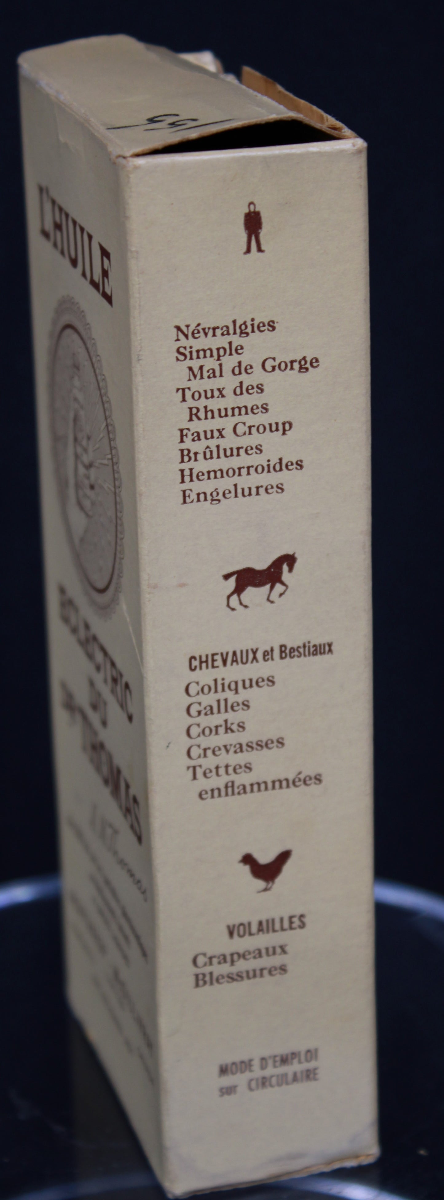 Vintage Dr. Thomas' Eclectric Oil Bottle with Original Bilingual Box