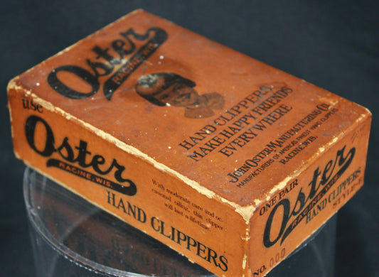 Antique Oster No 000 Manual Hand Clippers with Original Box