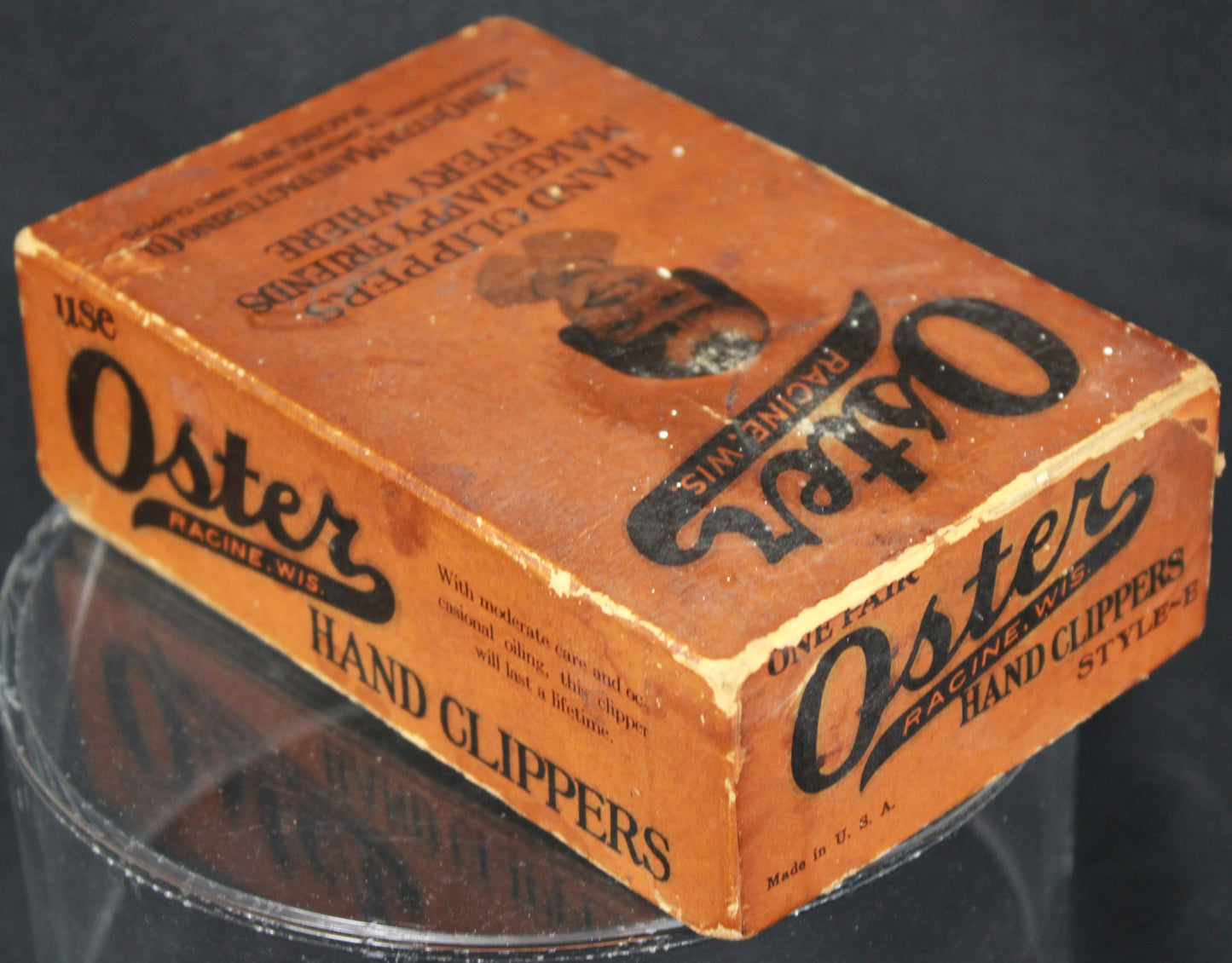 Vintage Barber Chic: Antique Oster No 000 Manual Hand Clippers with Original Box