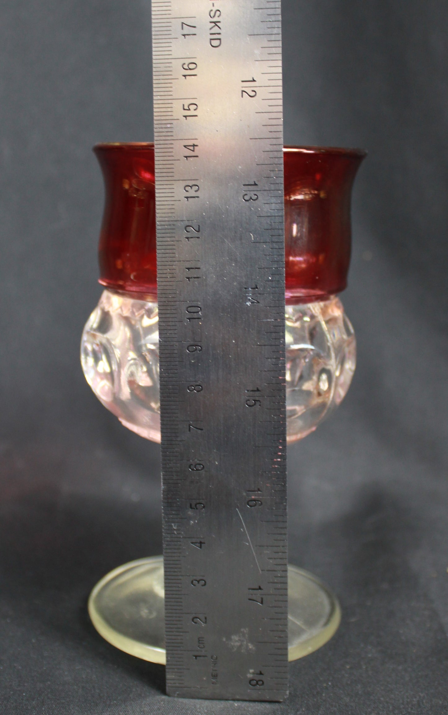 King's Crown Ruby Stained Glass Dessert Plates and Goblets Set