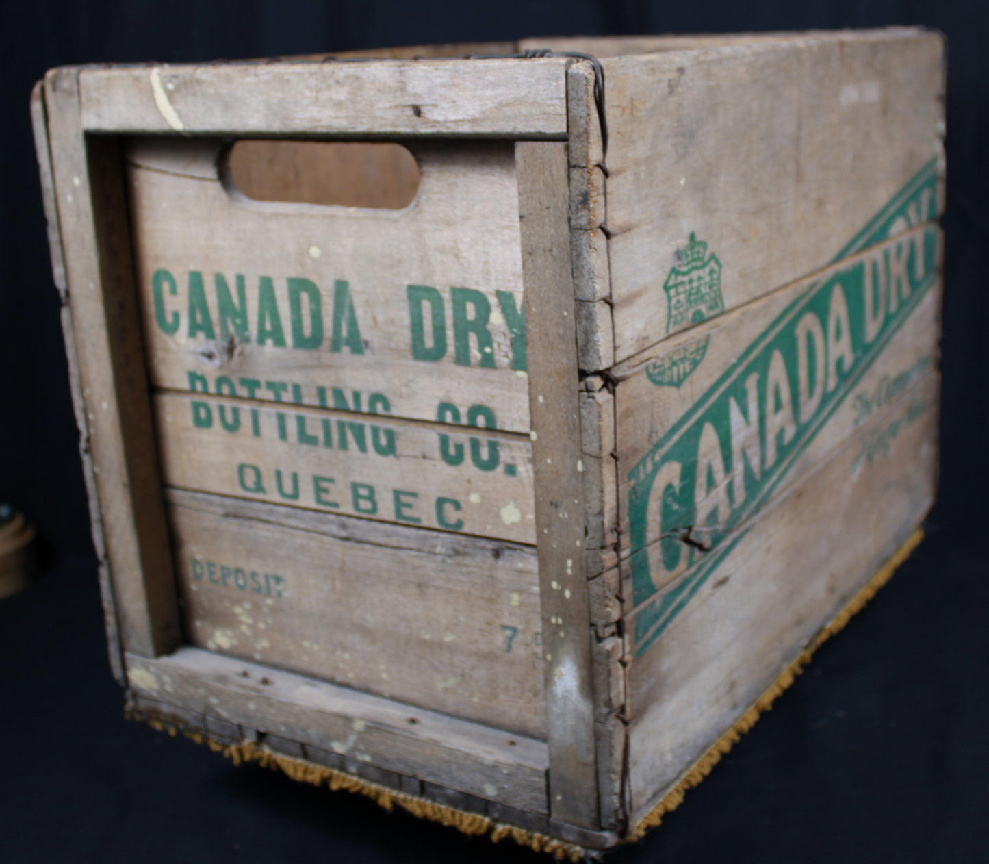 Vintage 1960 Canada Dry Wooden Ginger Ale Soda Crate