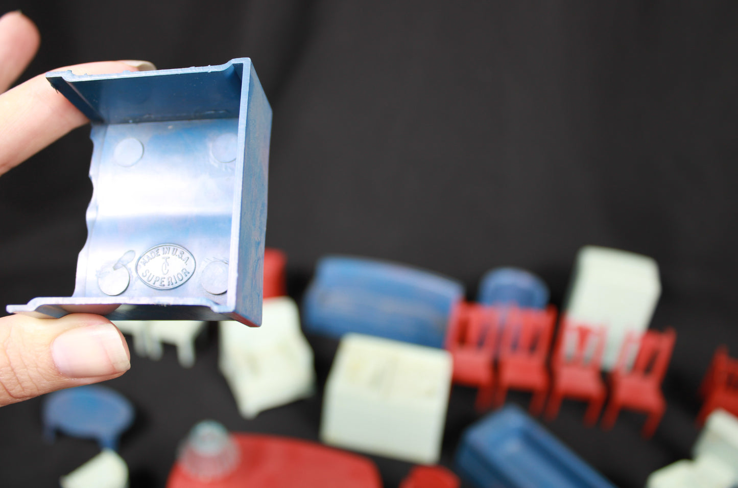 Vintage Marx Litho Tin Dollhouse with Superior Plastic Furniture Lot