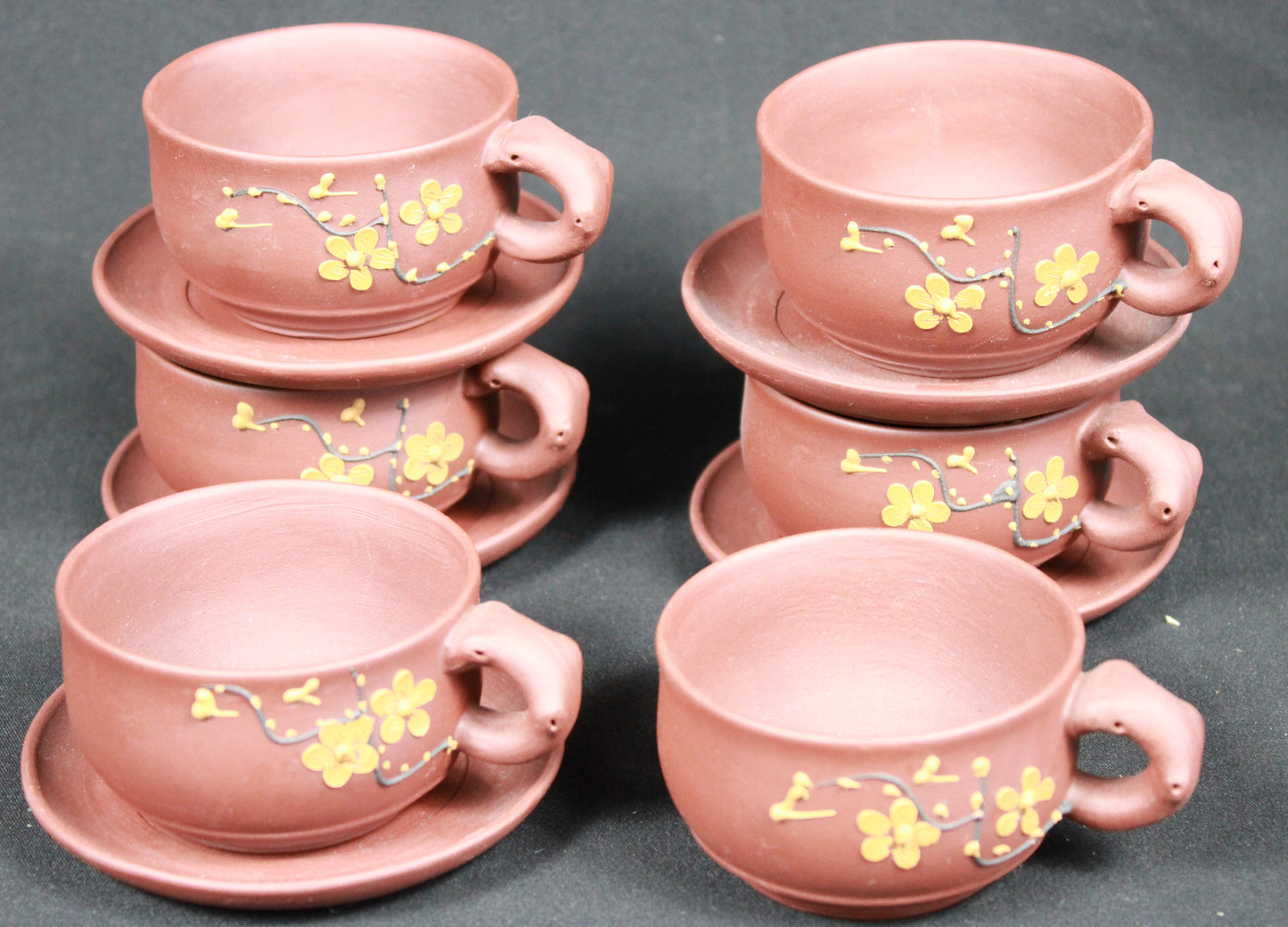 Chinese Yixing Zisha Clay Plum Blossom Tea Set