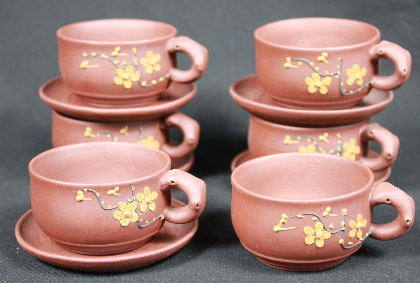 Chinese Yixing Zisha Clay Plum Blossom Tea Set