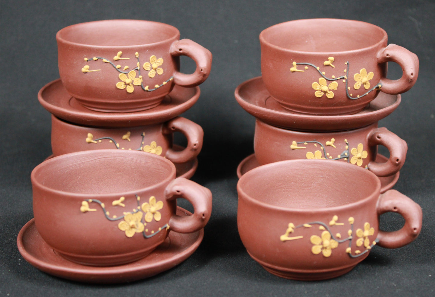 Chinese Yixing Zisha Clay Plum Blossom Tea Set