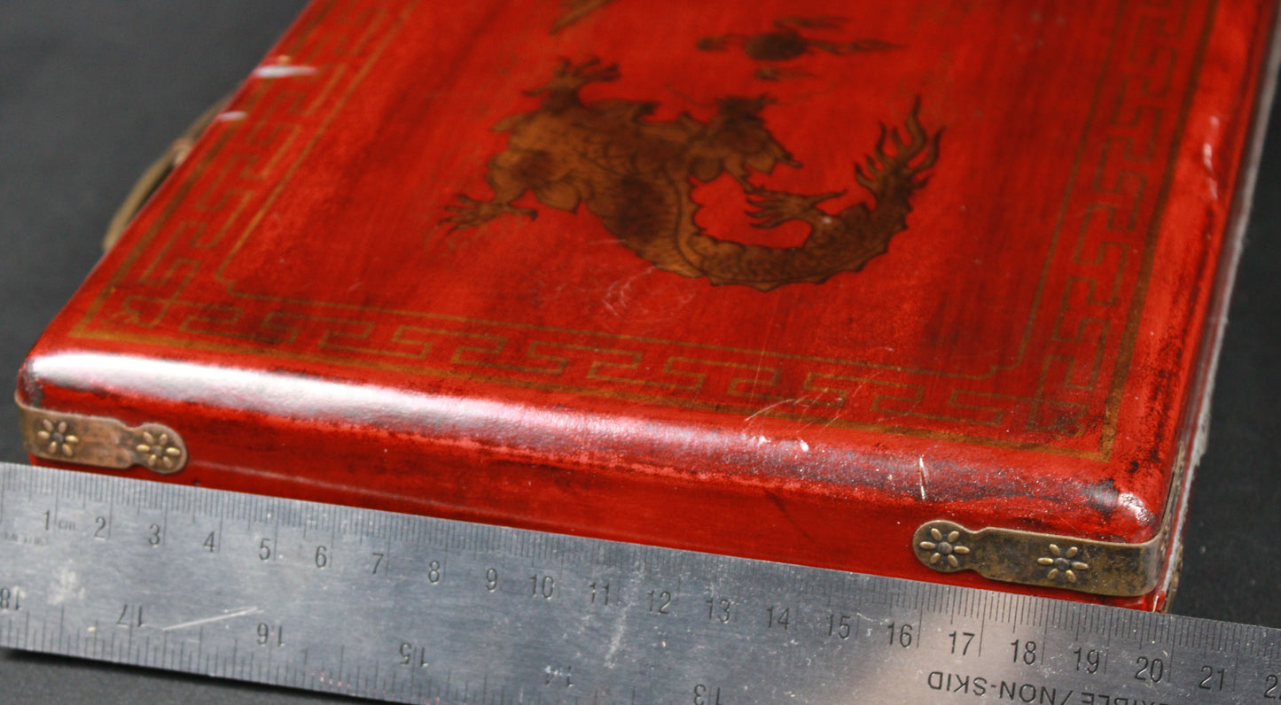 Chinese Mahjong Set with Dragon and Phoenix Embellished Case