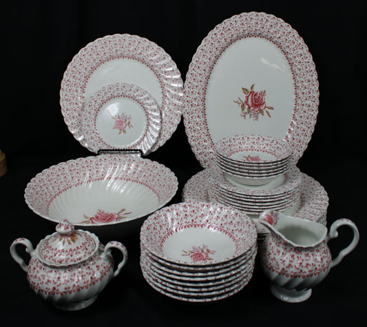 Vintage Johnson Bros Rose Bouquet Dinnerware Set - Made in England