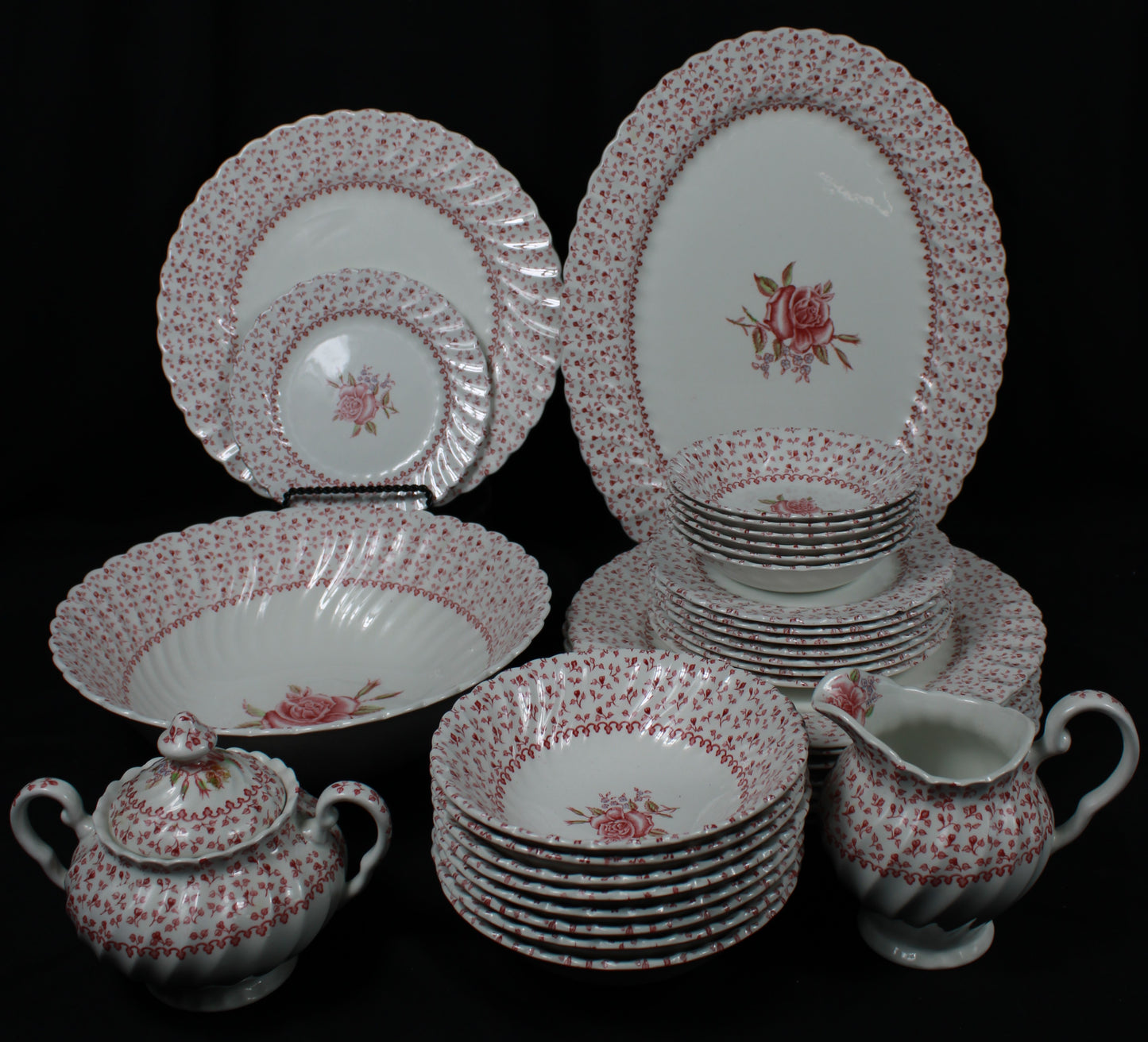 Vintage Johnson Bros Rose Bouquet Dinnerware Set - Made in England
