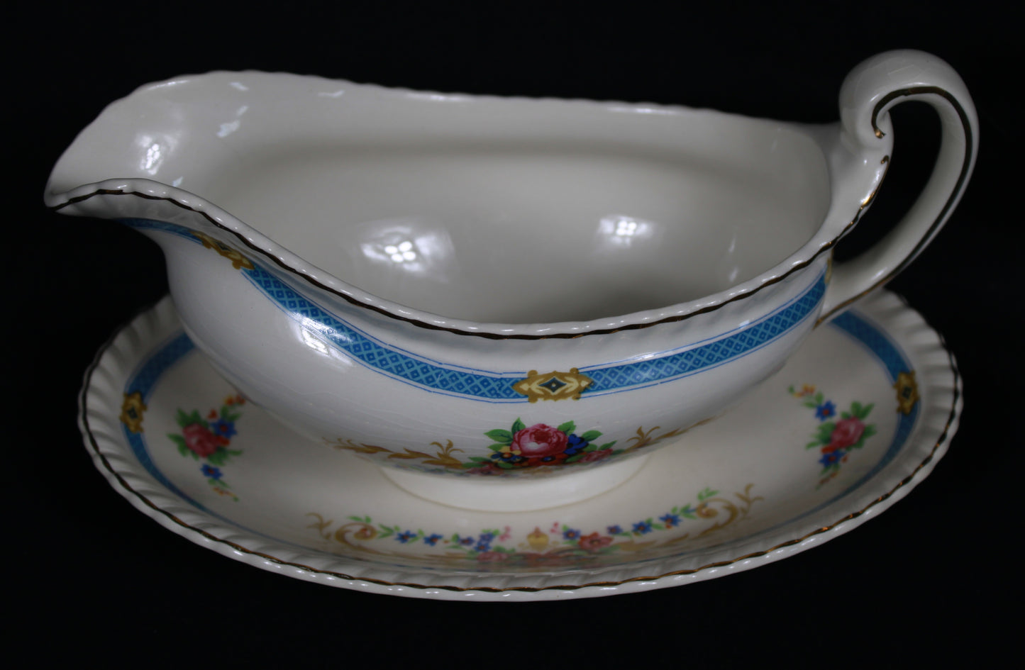 Vintage Johnson Bros England Blue Garland Dinnerware Set