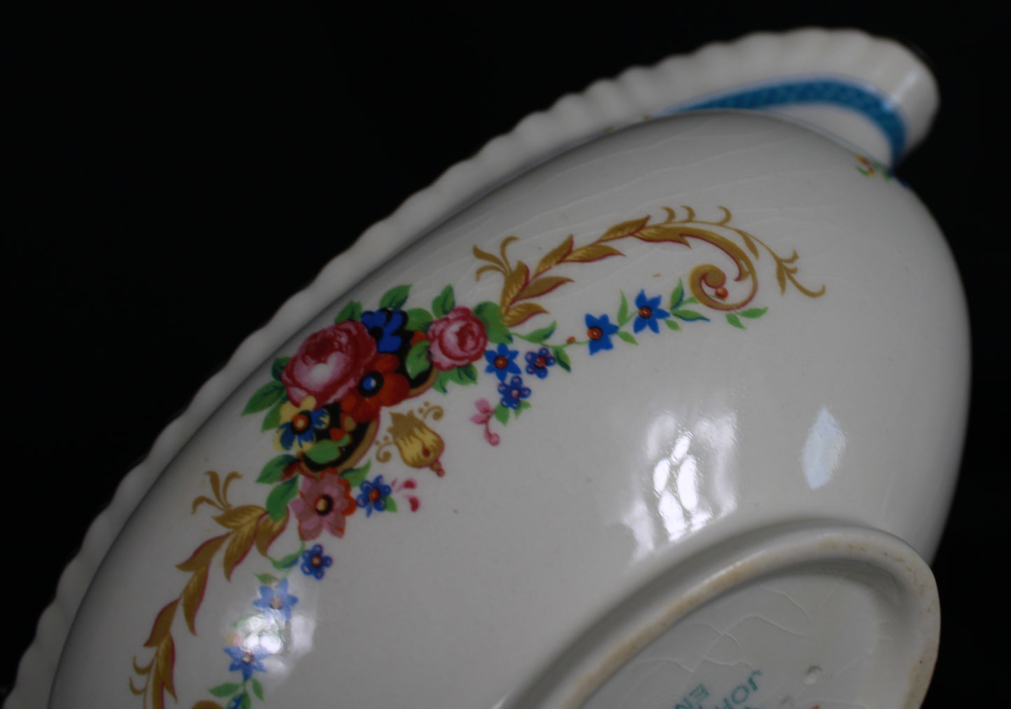 Vintage Johnson Bros England Blue Garland Dinnerware Set