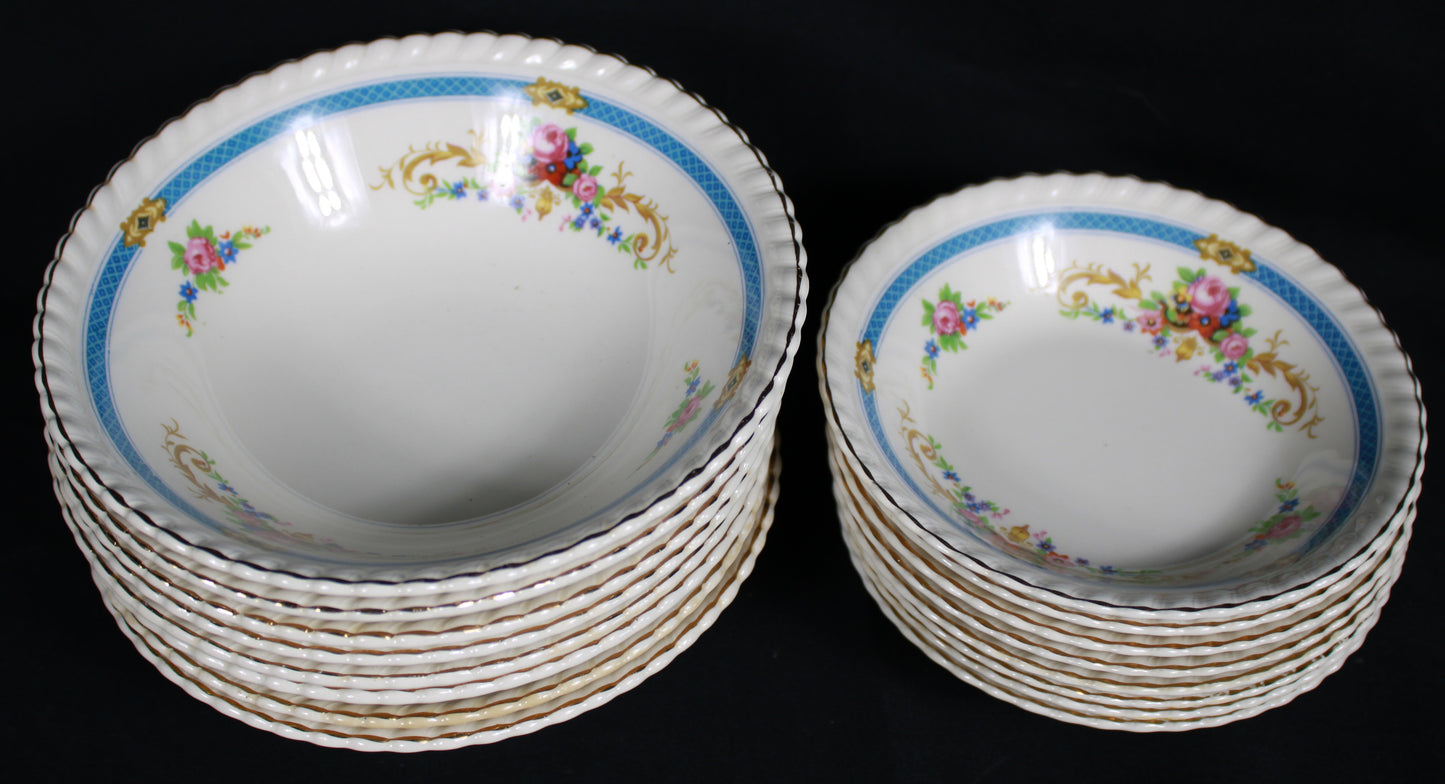 Vintage Johnson Bros England Blue Garland Dinnerware Set
