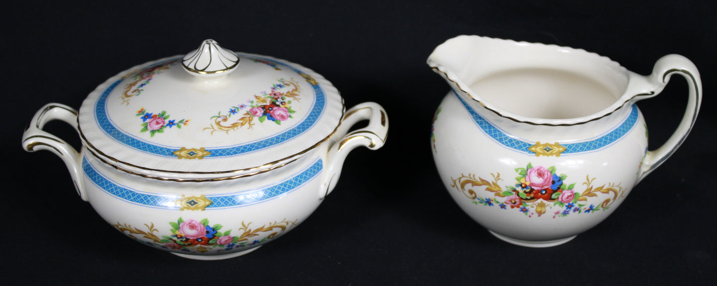 Vintage Johnson Bros England Blue Garland Dinnerware Set