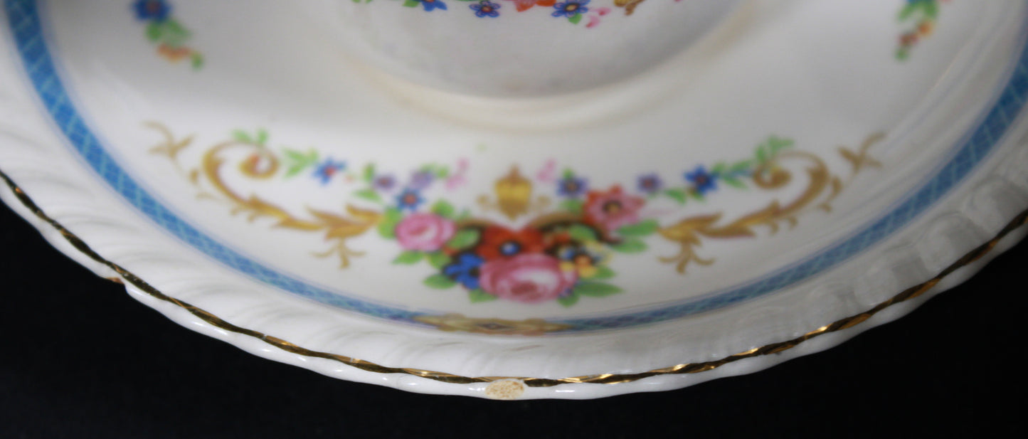 Vintage Johnson Bros England Blue Garland Dinnerware Set