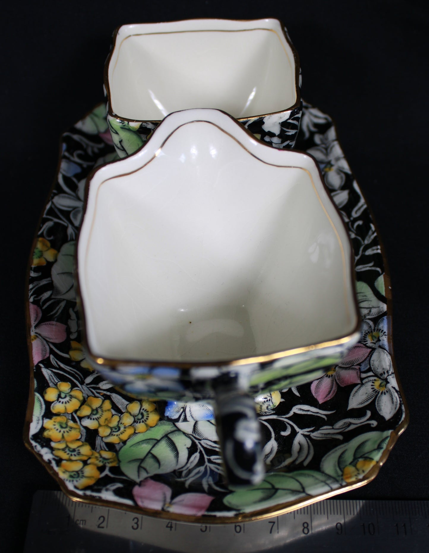 Royal Winton Grimwades "Spring Glory" Chintz Creamer and Sugar Set with Underplate