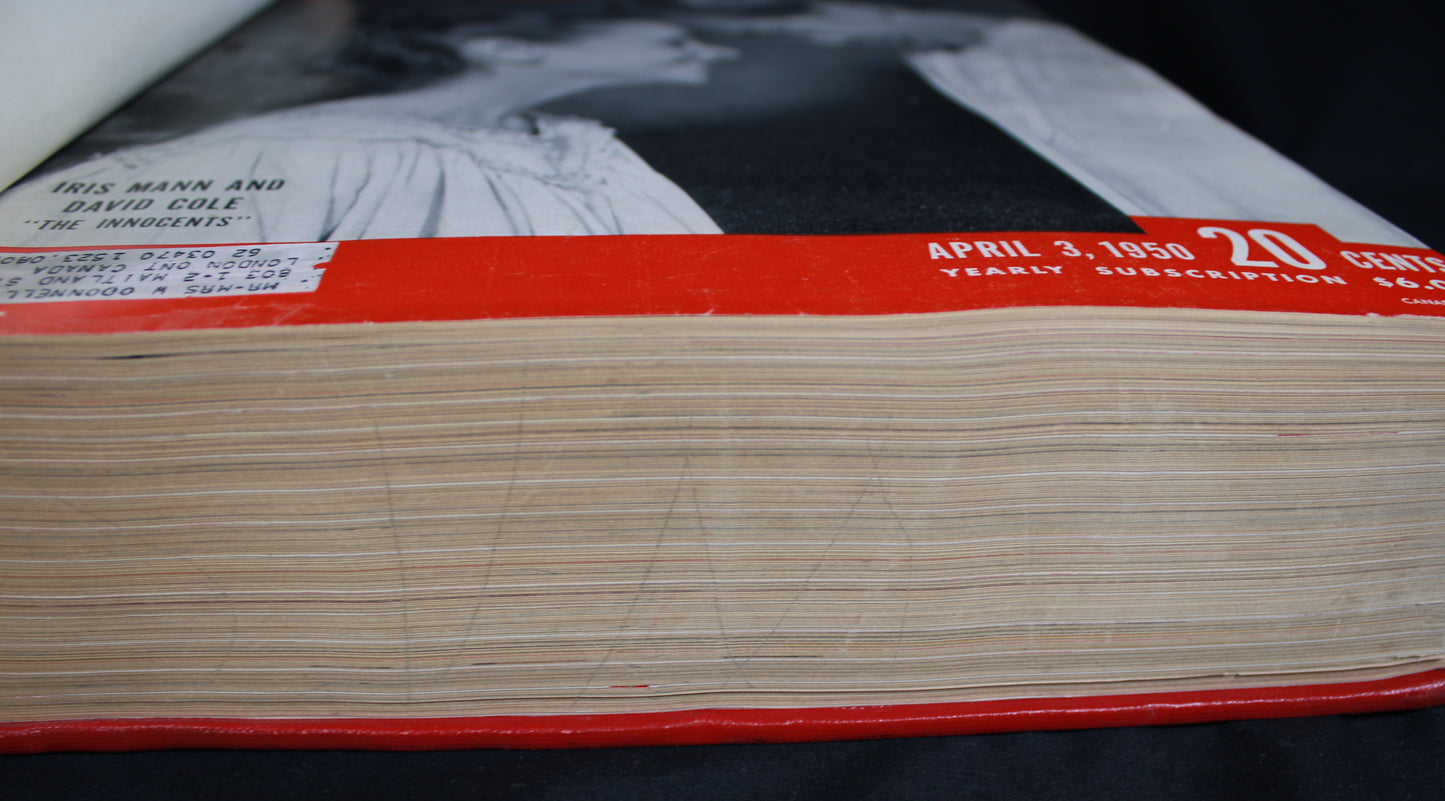 Bound Volume of Vintage LIFE Magazines April to June 1950 Mid-Century History