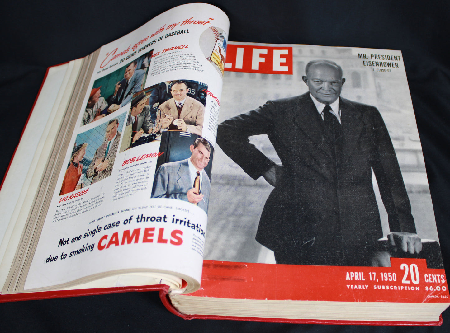 Bound Volume of Vintage LIFE Magazines April to June 1950 Mid-Century History