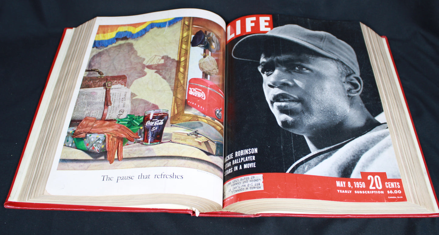Bound Volume of Vintage LIFE Magazines April to June 1950 Mid-Century History