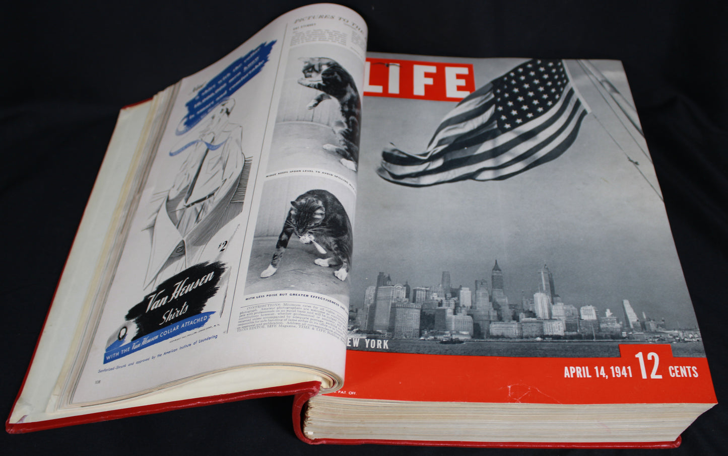 Bound Volume of Vintage Life Magazines April to June 1941 WWII Era