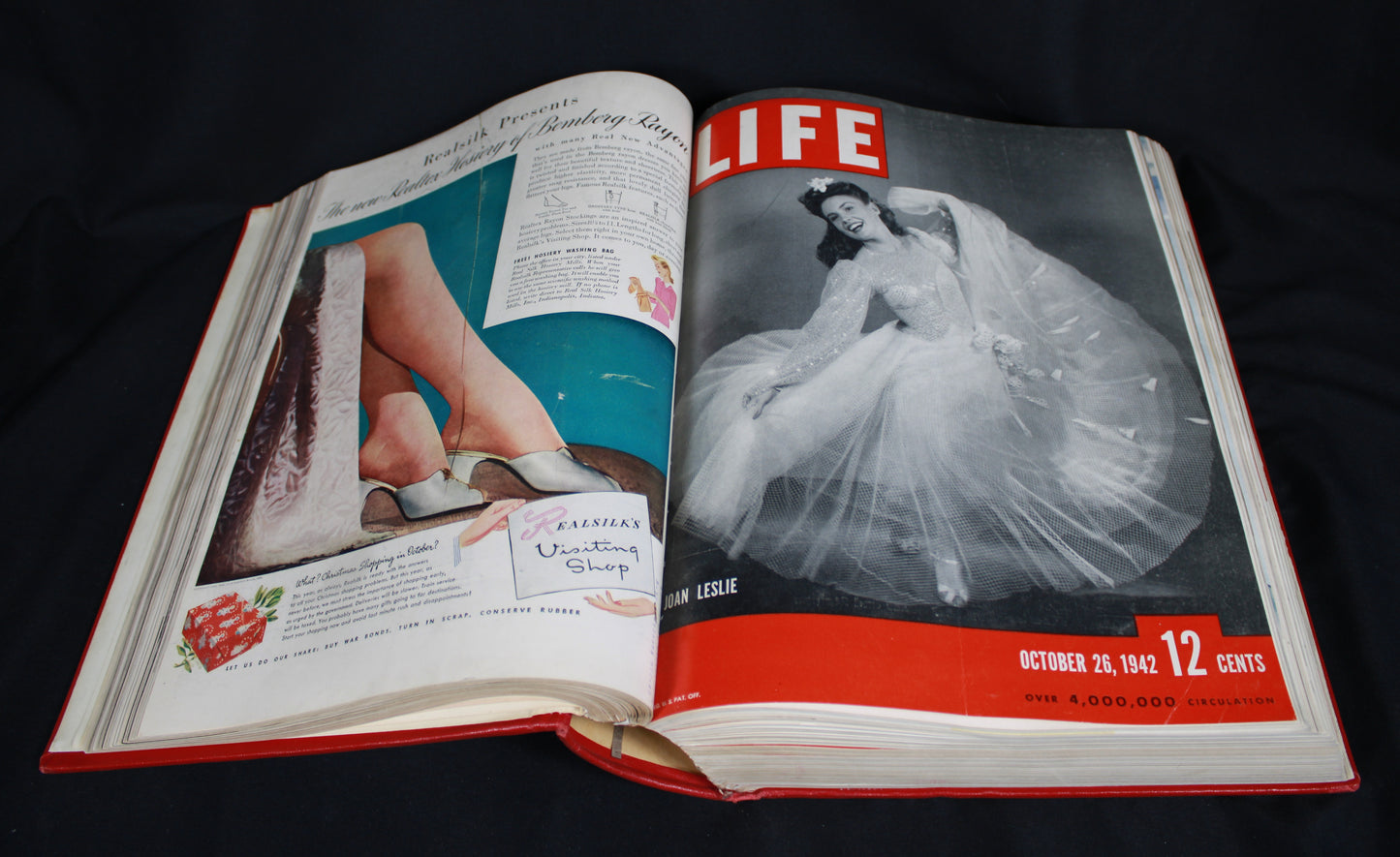 Bound Volume of Vintage Life Magazines October to December 1942 WWII Era