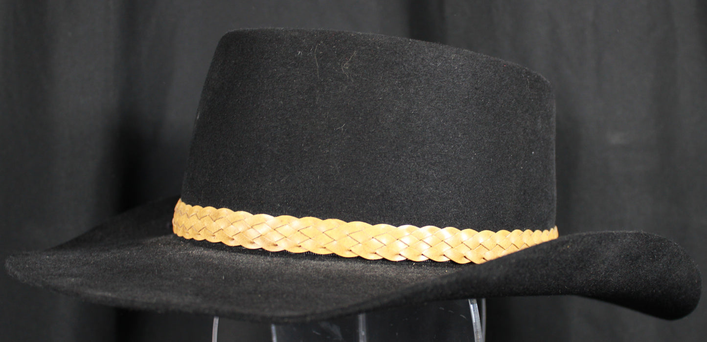 Akubra Imperial Quality Black Pure Fur Felt Australian Outback Hat Size 56