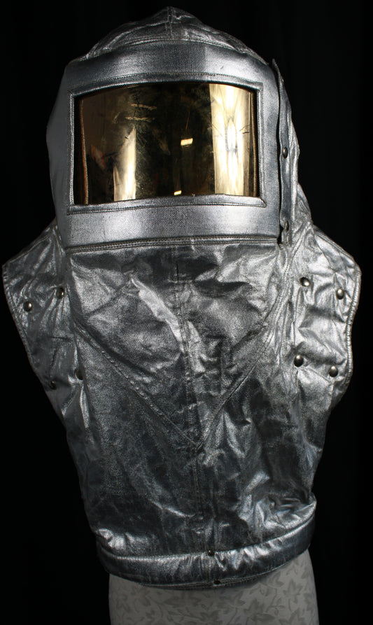 Vintage 1968 German Excalor Aluminized Fire Proximity Hood Helmet Römer DIN 4840