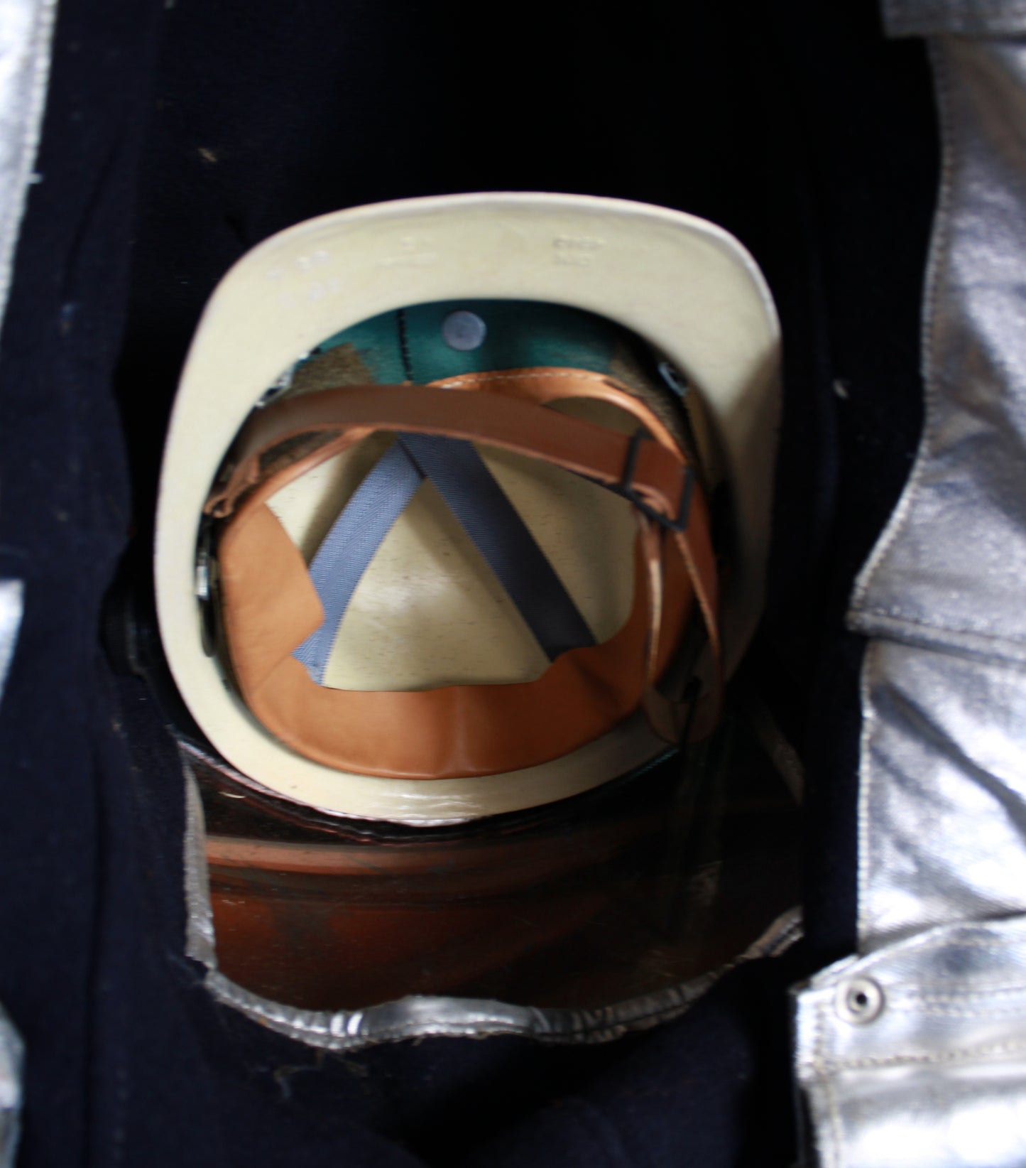 Vintage 1968 German Excalor Aluminized Fire Proximity Hood Helmet Römer DIN 4840