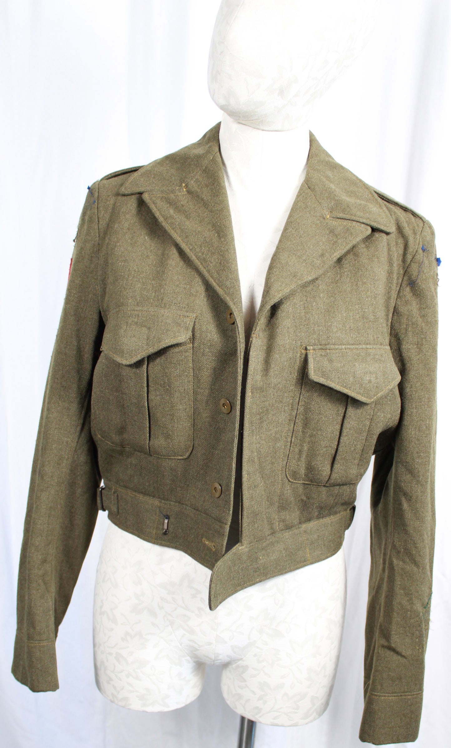 Vintage 1955 Master Craft Royal Canadian Army Cadet Khaki Wool Battledress Jacket Blouse Size 22