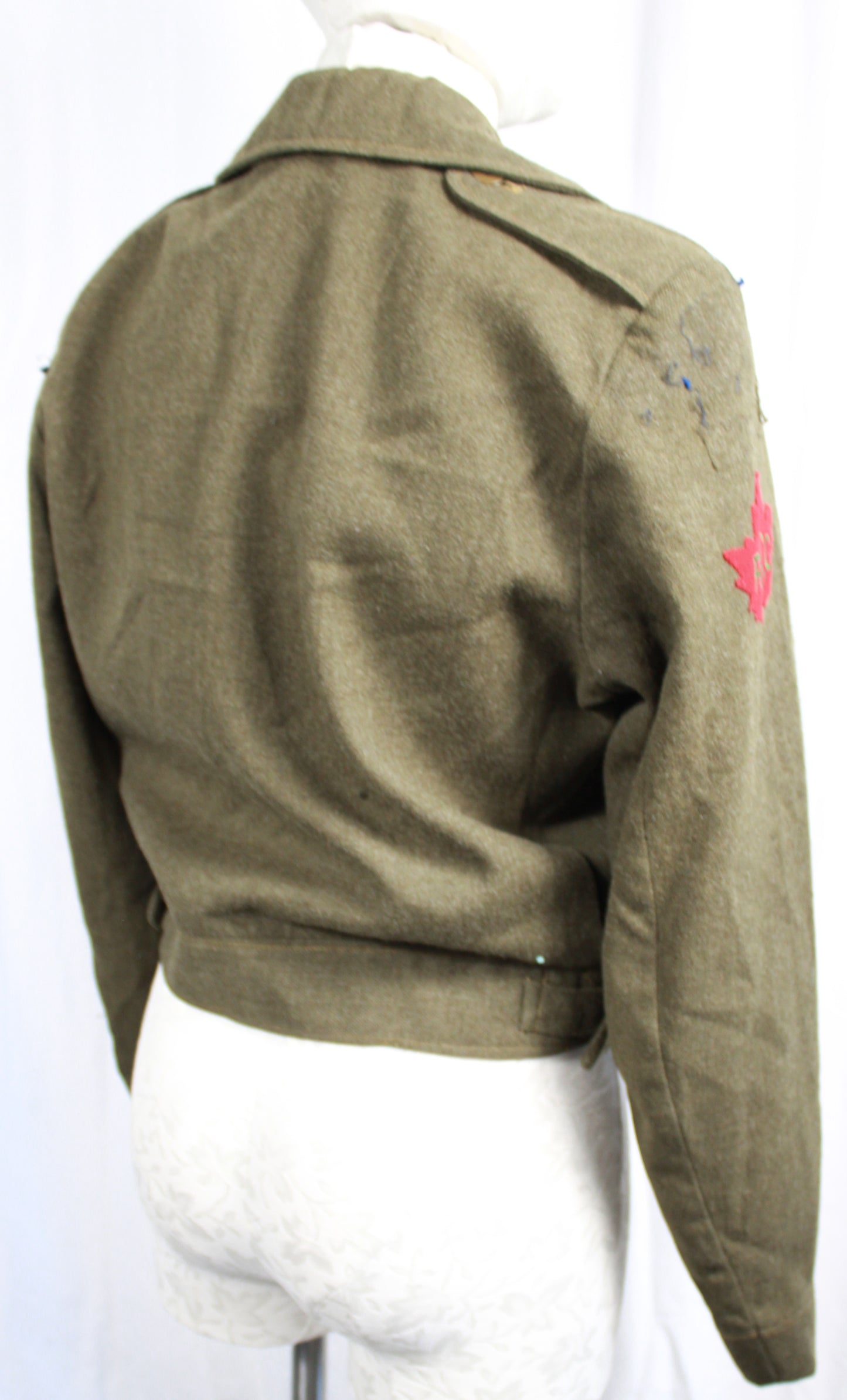 Vintage 1955 Master Craft Royal Canadian Army Cadet Khaki Wool Battledress Jacket Blouse Size 22