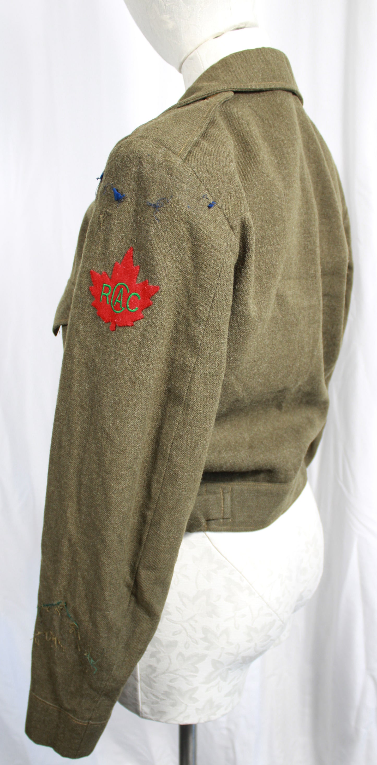 Vintage 1955 Master Craft Royal Canadian Army Cadet Khaki Wool Battledress Jacket Blouse Size 22