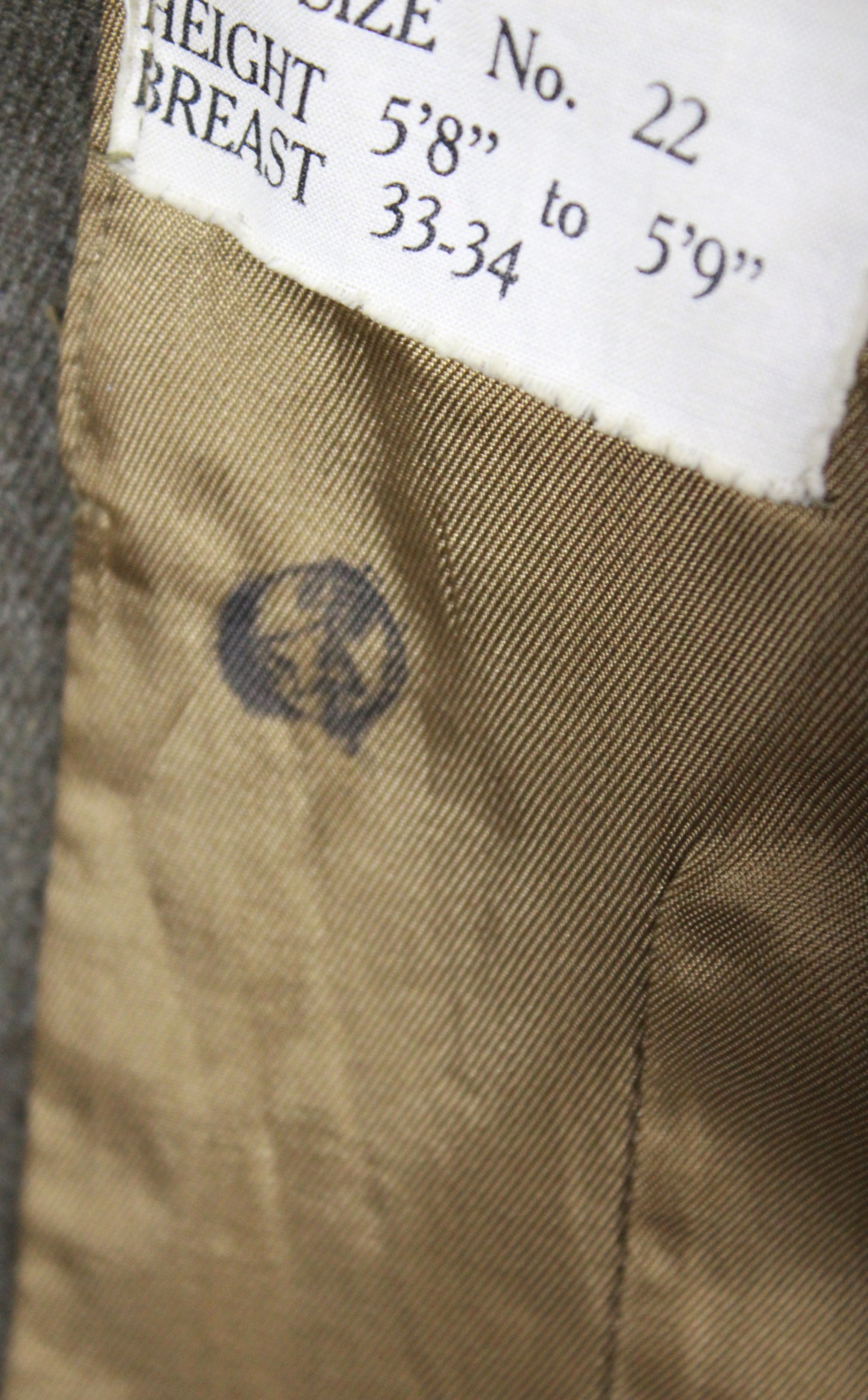 Vintage 1955 Master Craft Royal Canadian Army Cadet Khaki Wool Battledress Jacket Blouse Size 22
