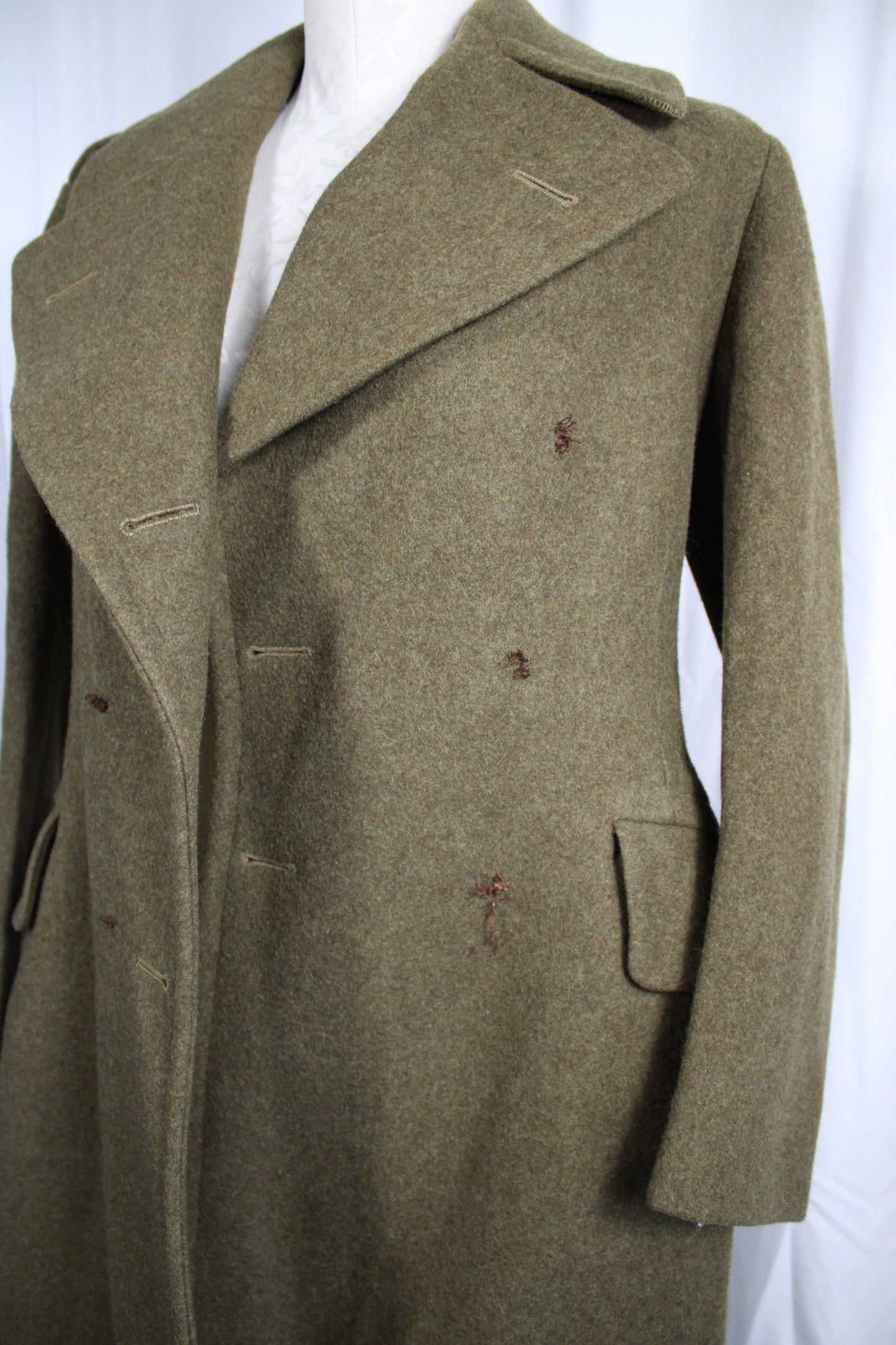 Vintage 1953-54 Rubenstein Bros Canadian Army 49 Pattern Wool Overcoat Jacket Size 2
