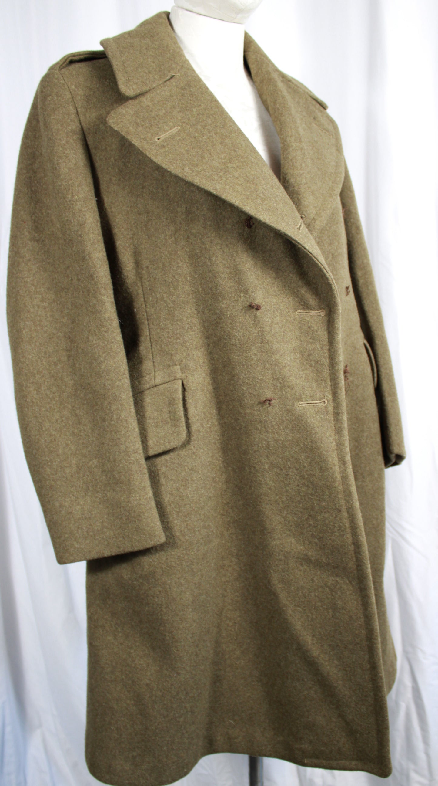 Vintage 1953-54 Rubenstein Bros Canadian Army 49 Pattern Wool Overcoat Jacket Size 2